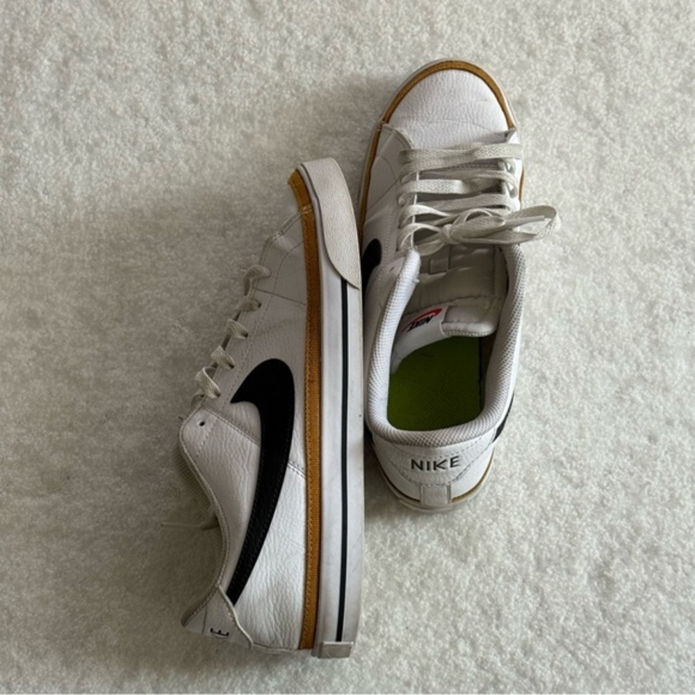 Nike Court Legacy Sneakers White Black Low Top Women’s Size 9.5 Streetwear - Picture 12 of 14
